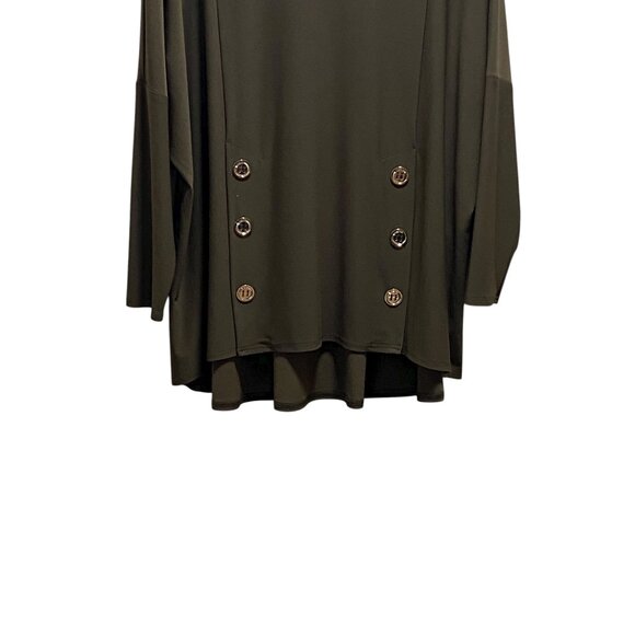 Joseph Ribkoff Swing Jersey Knit Blouse Safari Green Size 14 NWT - Picture 9 of 16